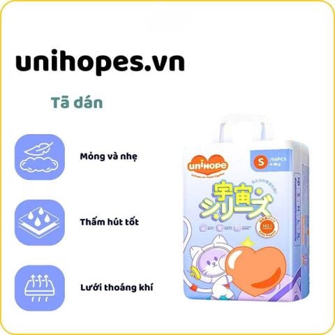 TÃ EM BÉ DẠNG DÁN UNIHOPE SIZE S -56 MIẾNG