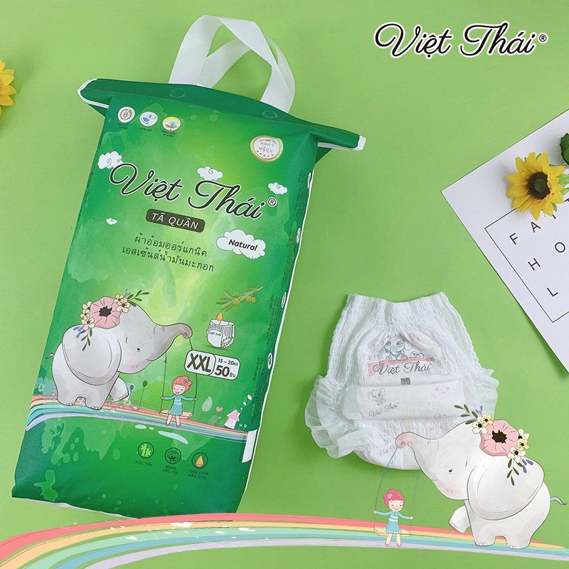 Tã Quần Thử Việt Thái Natural Cao Cấp Cho Bé - Đủ Size