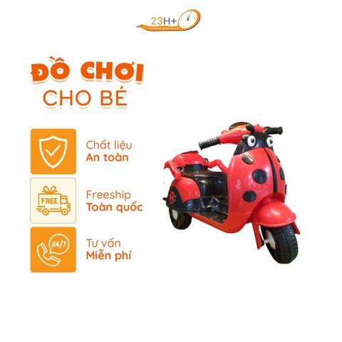 XE MÁY ĐIỆN TRẺ EM HÌNH CON BỌ ( ĐỎ_ 2-4 TUỔI)