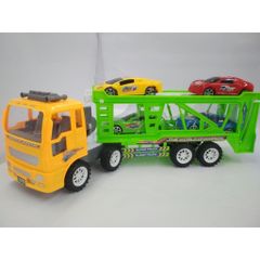 Đồ Chơi Xe Công Trình Chở 2 Xe Cần Cẩu Chạy Bằng Đà
