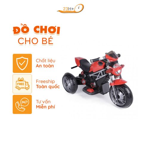 XE MÁY ĐIỆN TRẺ EM - CÓ CÒI, NHẠC, ĐÈN CHO BÉ ( ĐEN_2-4 TUỔI )