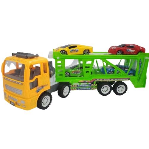 Đồ Chơi Xe Công Trình Chở 2 Xe Cần Cẩu Chạy Bằng Đà