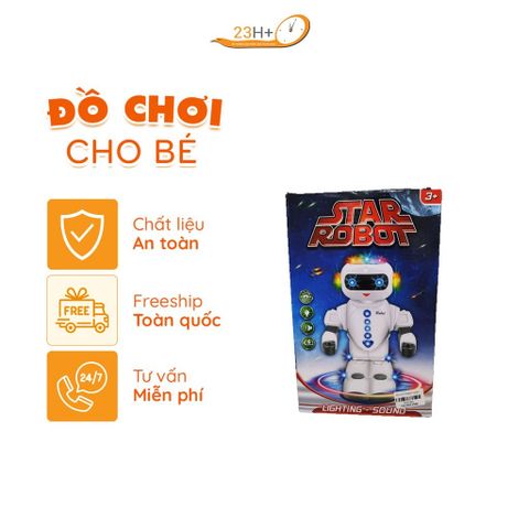 Đồ Chơi Robot Dinh Chuyển Có Đèn Có Nhạc Cao Cấp Cho Bé