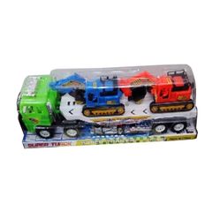 Đồ Chơi Xe Công Trình Chở 2 Xe Cần Cẩu Chạy Bằng Đà