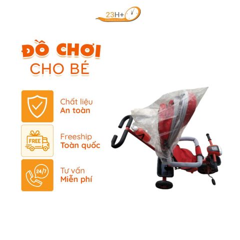 XE ĐẨY 3 BÁNH CAO CẤP ( Có đèn_ nhạc _ đệm yên )