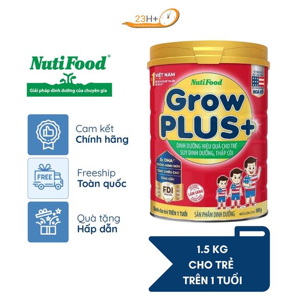 Sữa Bột Nuti Growplus Đỏ 1.5kg (Mới)