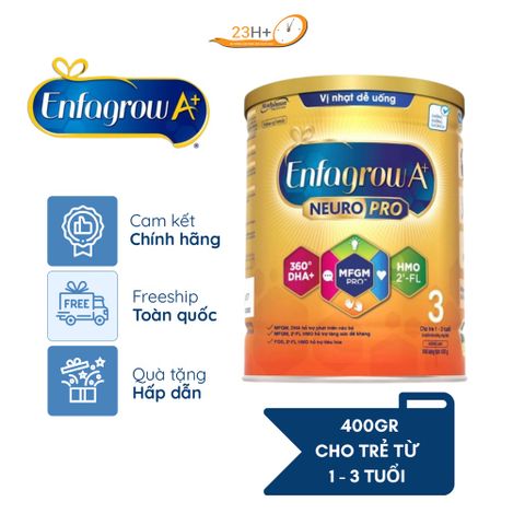 Sữa Enfagrow A+ Neuropro HMO vị thanh mát số 3 400g (1 - 3 tuổi)