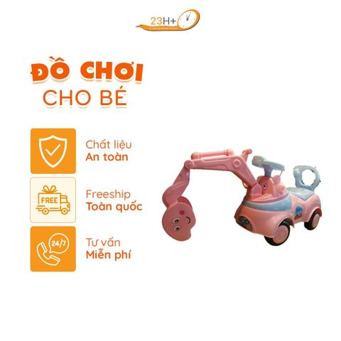 XE CHÒI CHÂN NHỰA CHO BÉ HÌNH CON VOI MÀU HỒNG