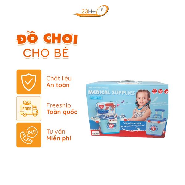 Đồ Chơi Hộp Dụng Cụ Bác Sĩ Màu Xanh Cho Bé