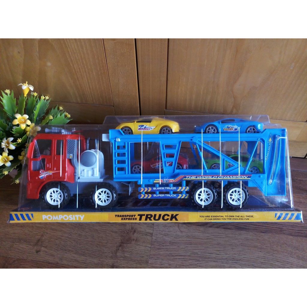 Đồ Chơi Xe Vận Chuyển Ô Tô 2 Tầng Chạy Bằng Đà Cho Bé