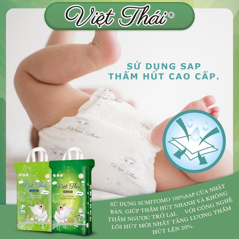 Tã Quần Thử Việt Thái Natural Cao Cấp Cho Bé - Đủ Size