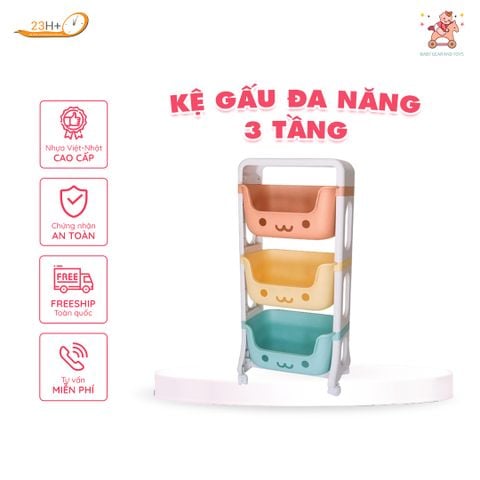 Kệ Gấu Đa Năng 3 Tầng thông minh cho bé - Nhựa Việt Nhật