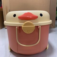 Thùng Đựng Đồ Hình Vịt Nubie Cao Cấp Cho Bé Có Nắp Màu Hồng Cam Chất Liệu Nhựa Việt Nhật
