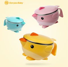 Bát Ăn Dặm Cho Bé Goryeo Nhựa Việt Nhật Màu Vàng 450ml - Hàng Chính Hãng