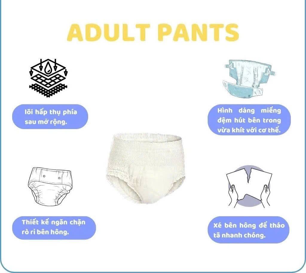 TÃ QUẦN NGƯỜI LỚN MIKUBI SIZE L 110-130CM