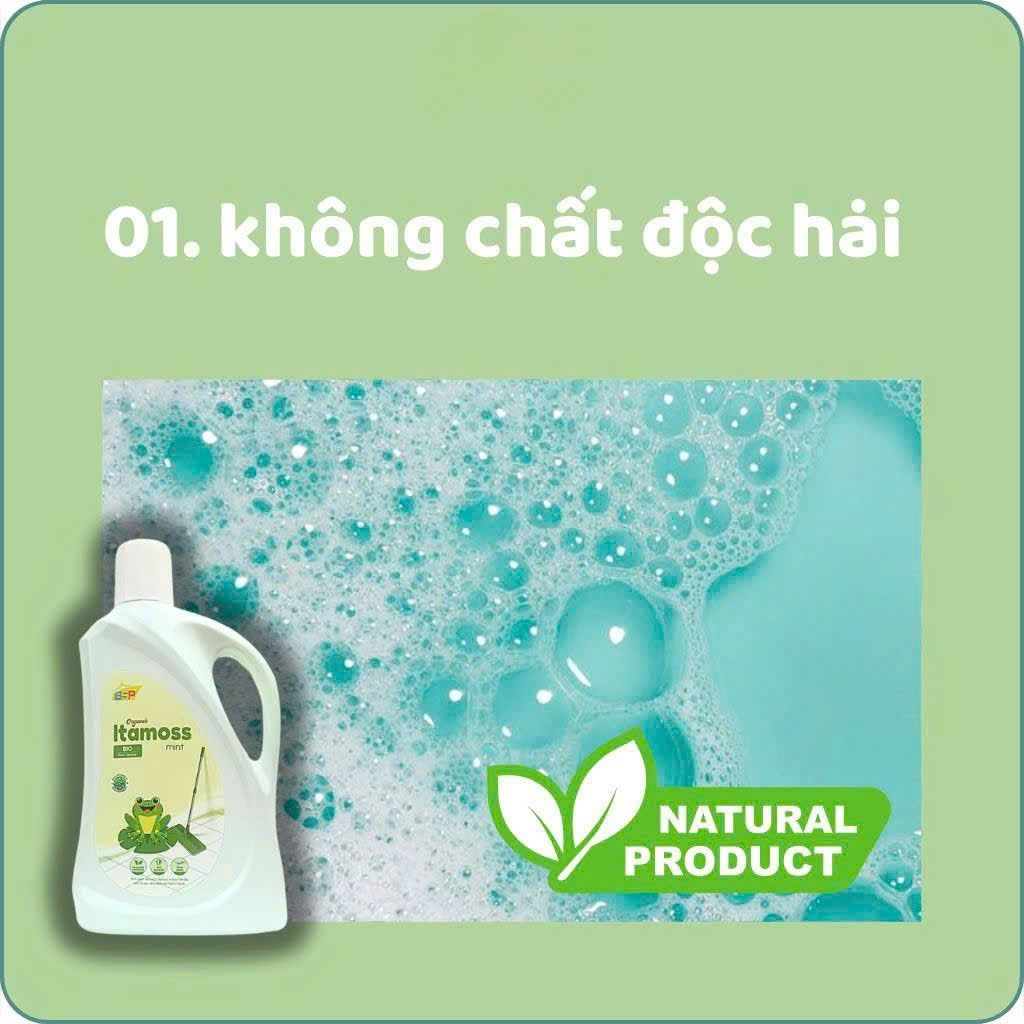 Nước lau sàn ITAMOSS hương Bạc Hà can 1kg