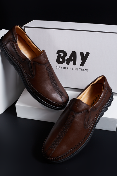  GIÀY MỌI NAM 5767-2-NÂU 