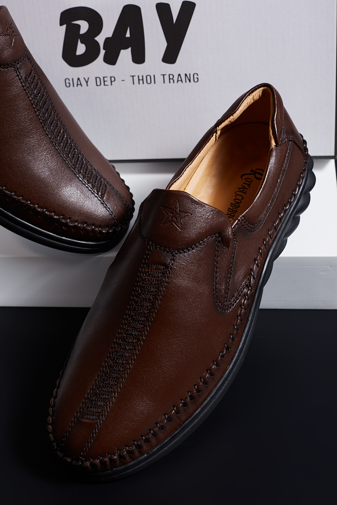  GIÀY MỌI NAM 5767-2-NÂU 