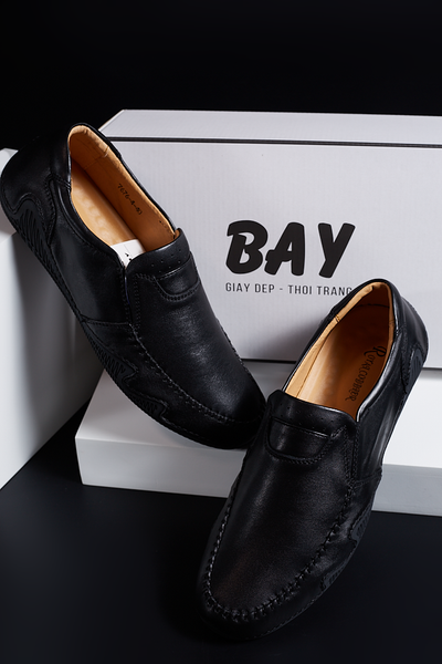 GIÀY MỌI NAM 7676-4-ĐEN 