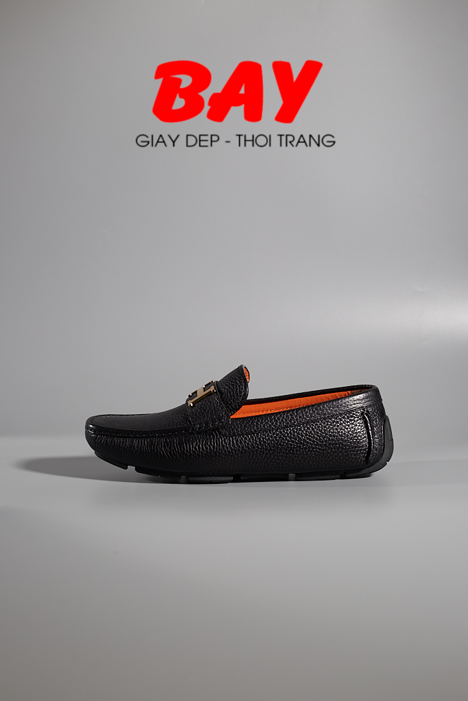  GIÀY MỌI NAM 02-ĐEN KHÓA VÀNG 