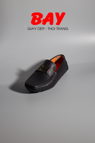  GIÀY MỌI NAM 02-ĐEN KHÓA VÀNG 