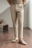  QUẦN KAKI NAM LƯNG CO RÚT 150-SLIM FIT KEM BE 