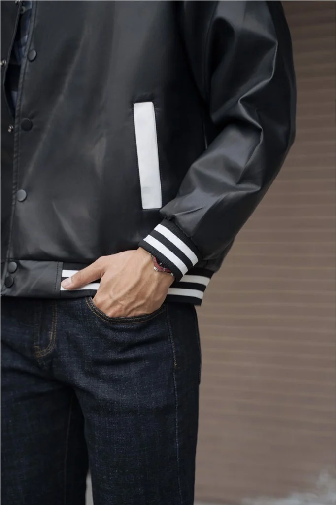  KHOÁC NAM 3814-ĐEN VIỀN TRẮNG 