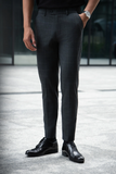  QUẦN TÂY NAM 505-SLIM FIT CARO XÁM LƯNG RÚT CO GIÃN 
