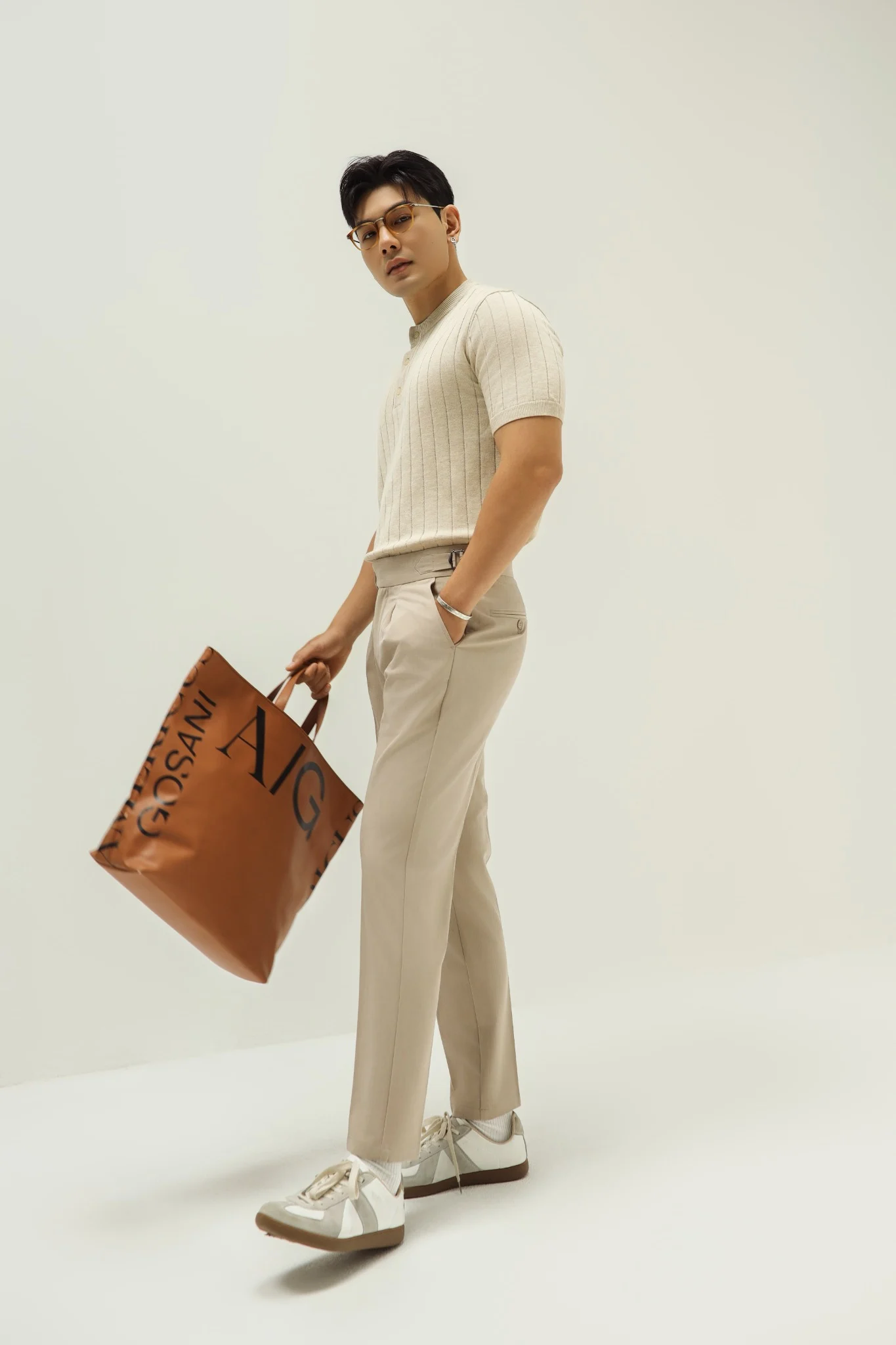  QUẦN TÂY NAM SIDETAB 551-SLIM FIT KEM BE 