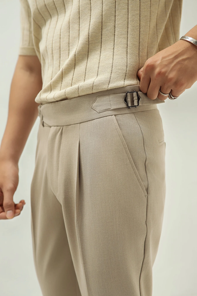  QUẦN TÂY NAM SIDETAB 551-SLIM FIT KEM BE 