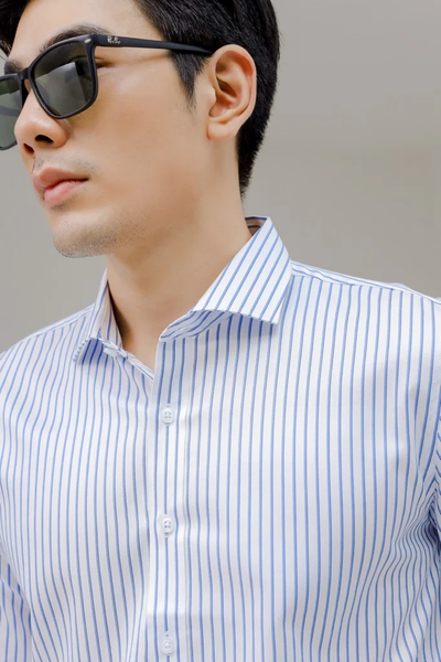  SOMI NAM 5877-TRẮNG CHỈ XANH 