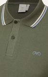 POLO NAM 6101-SLIM FIT RÊU VIỀN KEM BIỂN 