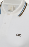 POLO NAM 6101-SLIM FIT TRẮNG VIỀN NÂU XANH 