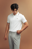  POLO NAM 6101-SLIM FIT TRẮNG VIỀN NÂU XANH 