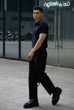  POLO NAM 6101-SLIM FIT XANH ĐEN VIỀN BÒ 