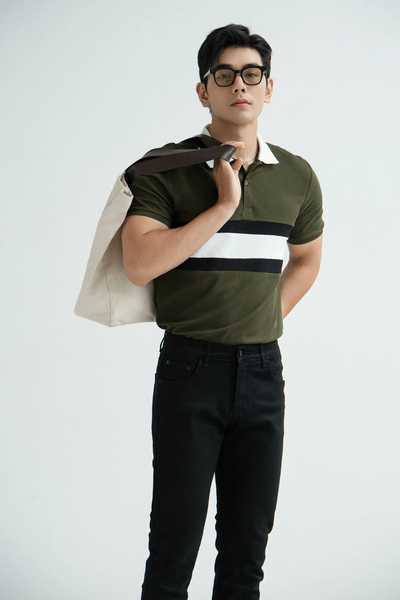  POLO NAM 8052-THÂN RÊU GIỮA TRẮNG 