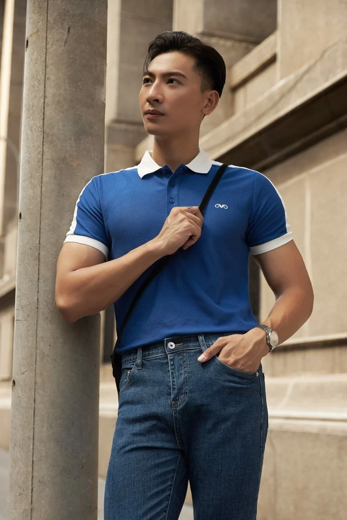  POLO NAM 8687-DƯƠNG VAI TRẮNG 