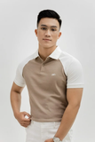  POLO NAM 8813-CAFE LBR TAY TRẮNG 