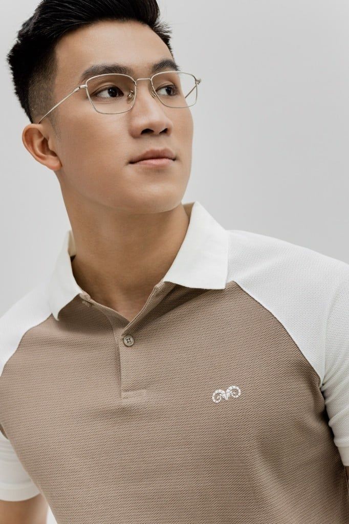  POLO NAM 8813-CAFE LBR TAY TRẮNG 