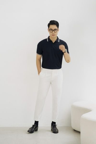  POLO NAM 8827-XANH ĐEN VIỀN TRẮNG 