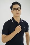  POLO NAM 8827-XANH ĐEN VIỀN TRẮNG 