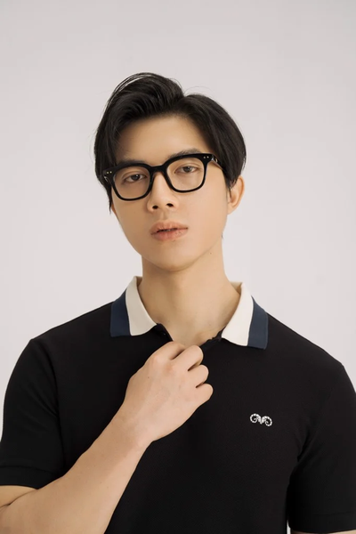  POLO NAM 88295-ĐEN CỔ KEM XANH 