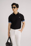  POLO NAM 8849-ĐEN CỔ CHỈ TRẮNG XANH 