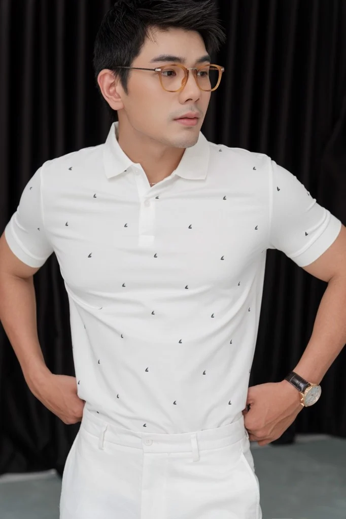  POLO NAM 8857-TRẮNG 