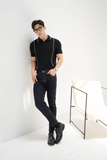  POLO NAM 8861-ĐEN CHỈ TRẮNG 