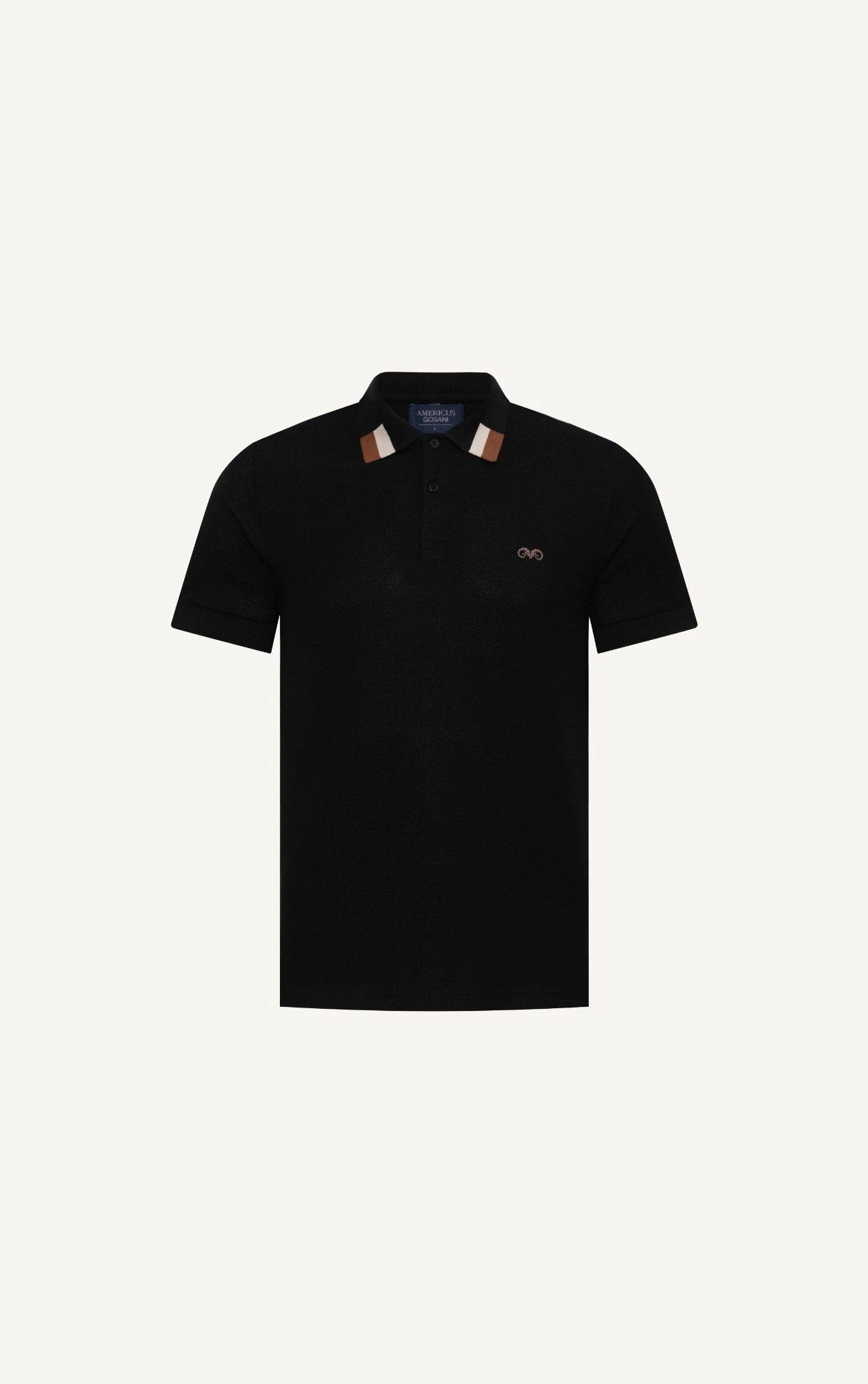  POLO NAM 8865-SLIM FIT ĐEN GÓC CỔ KEM 
