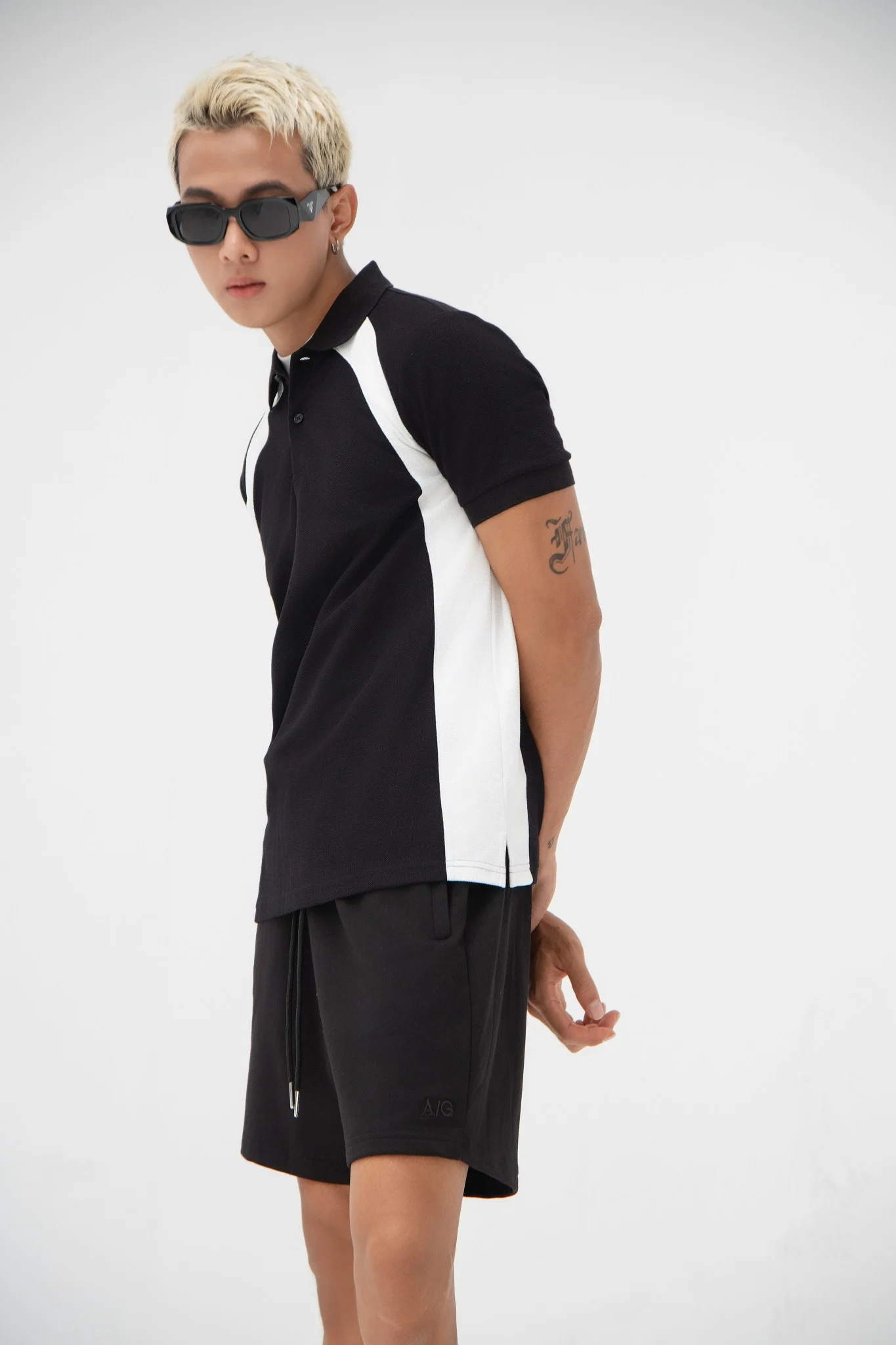  POLO NAM 8866-ĐEN F TRẮNG 