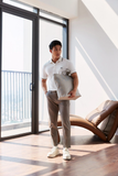  POLO NAM 8875-TRẮNG CHỈ ĐEN CỔ 