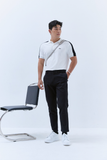  POLO NAM 8876-CỔ TRẮNG TAY ĐEN 