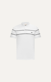  POLO NAM 8887-SLIM FIT TRẮNG 2 SỌC NGỰC ĐEN 